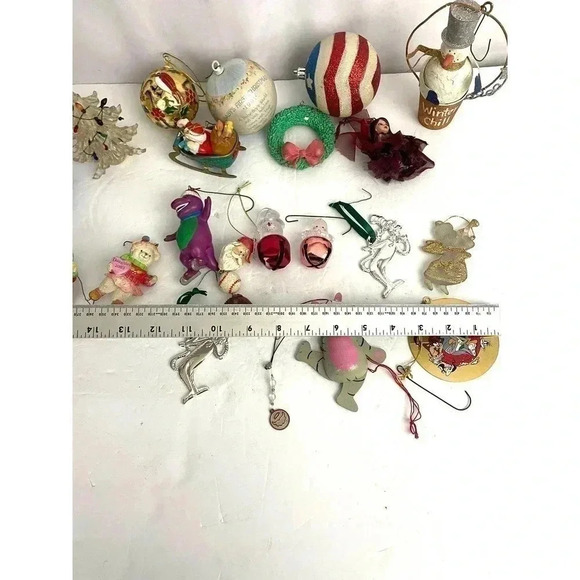 VTG 21 PC Christmas Holiday Ornaments Barney Santa Dr Seuss Tree 1990s - Picture 2 of 15